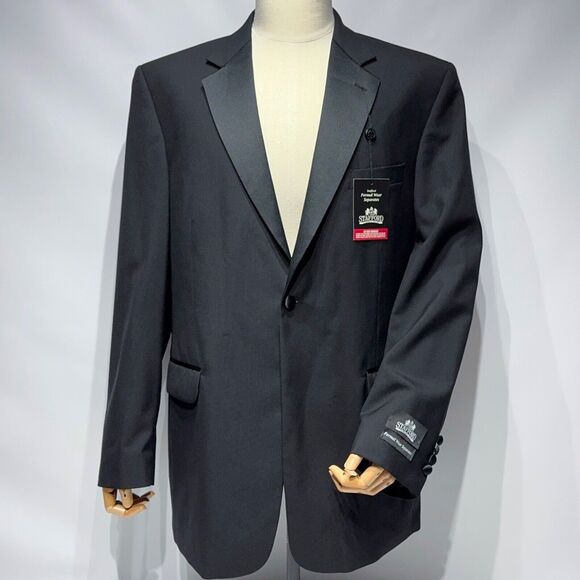 Stafford Other - NWT $180 Stafford 100% Worsted Wool Black Tuxedo Jacket Formalwear Men’s 44L